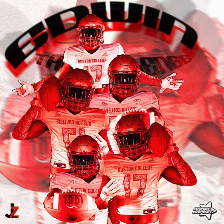 Boston College’s Canadian linebacker Edwin Tara-Kolenge wants “to show people who I am past football.”